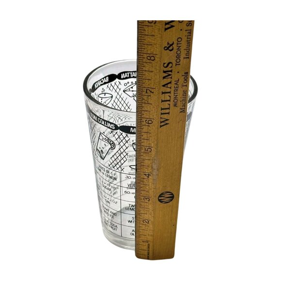 Irwinware Glass Cocktail Mixer Recipe 6 in Tall Bartender Barware Vintage MCM US - Picture 7 of 8